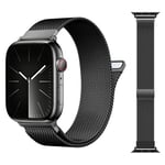 MRAIN-H Breveté Métal Milanais Compatible avec Bracelet Apple Watch Series 10 9 8 7 6 5 4 3 Ultra 2 1 SE SE2 46mm 49mm 45mm 44mm 42mm 41mm 40mm 38mm Femme Homme, Metal Bracelets Magnétique pour iWatch