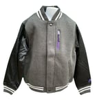 New NIKE Sportswear NSW Boys Varsity Jacket Black Grey Purple Trim 10-12 Years M