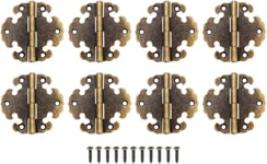 8pcs Vintage Extérieur Charnière Bronze Antique Mini Charnières Décoratives Charnières Rétro Accessoires pour Meubles de Porte d'armoire à la Maison