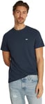 Tommy Jeans T-Shirt Manches Courtes Homme Slim Fit Stripe Tee Col Ras-du-Cou, Multicolore (Dark Night Navy / Stripe), L