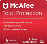 McAfee Total Protection 6 Devices 1 Year Antivirus Same Day Delivery