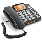 Telefon med sladd - GIGASET DL580 - Handsfree - Nummerpresentation - Katalog 99 Namn och nummer - Svart