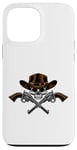 Coque pour iPhone 13 Pro Max Chapeau de cowboy pistolets crâne pirate croix os