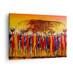 Impression sur Toile 70x50cm Tableaux Image Photo Afrique tribu Art Decoration