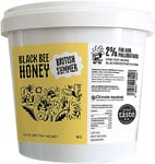 Black Bee Honey - Pure British Summer Raw Honey, Runny with a Rich Heady Floral Flavour, Unprocessed, Single Source from Hive to Jar, Never Blended - Delicious on Toast, Soothing in Drinks, 1Kg Tub