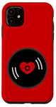 Coque pour iPhone 11 disque vinyle vintage cœur album rouge valentines mignon rétro