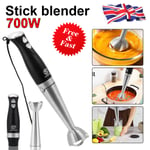 2-IN-1 700W Hand Blender Electric Stick Mixer Immersion Soup Blender Fruit Juice