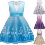 Disney Elsa Frozen Girls Dress White 130 Cm