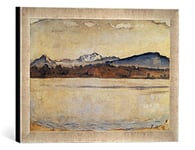 Kunst für Alle 'Encadré Image de Ferdinand Hodler Le Mont-Blanc Impression d'art dans Le Cadre de Haute qualité Photos Fait Main, 40 x 30 cm, Argent, Raya