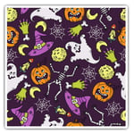 2 x Square Stickers 10 cm - Hallowen Pattern Pumpkin Witch Ghost  #45282