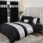 Rapport Home Capri Duvet Set Super King Silver,Black Silver