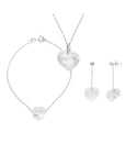 Diadema Womens - Set Swarovski Heart - Necklace, Bracelet, Earrings - Love Jewelry Collection Silver Sterling - One Size