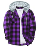 SwissWell Chemise en Flanelle Homme Chemise à Carreaux Manches Longues Chemise de Bûcheron Casual Button Down Chemise Regular Fit (1478-Violet M)