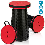 Tabouret Pliant Portable Siège télescopique Réglable en hauteur Chaise de camping Charge Max 150kg rouge - Tolletour