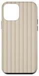 Coque pour iPhone 12 mini Beige Tan rayé Girly Esthétique Preppy Stripe