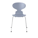 Fritz Hansen - 3101 Myran 4 ben, Färgad Ask, Dusk Blue, Underrede Förkromat Stål - Matstolar - designer_arne_jacobsen - Blå - Metall/Trä