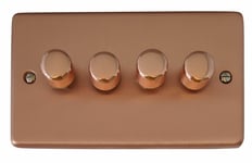 G&H CRG514 Contour Rose Gold 4 Gang 1 or 2 Way V-Pro LED Dimmer Switch