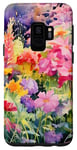Coque pour Galaxy S9 Aquarelle violette et rose Wildflower