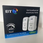 BT Flex 600 084285 Broadband Wifi Extender Kit with Wired AV600 - New