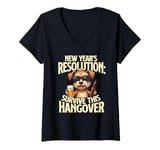 Womens New Year's Resolution Survive Hangover - New Year's Eve V-Neck T-Shirt