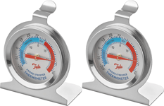 2x Tala Fridge Freezer Thermometer 50mm Dial Stainless Steel Celsius Fahrenheit