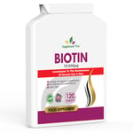 BIOTIN 10,000mcg MAX STRENGTH Hair Beard Nails Growth B7 Vitamins 120 Tablets