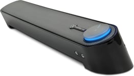 Enceinte PC USB Design Angulaires pour Une Parfaite Amplification du Son - Port Audio 3.5mm, Microphone Intégrés et Bouton de Contrôle de Volume/Allumage - Compatible PC et Mac - Noir