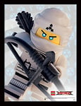 LEGO Ninjago Movie ZANE CROP Framed Print, Paper, Multi-Colour, 42 x 32 x 2.4 cm