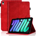 Étui À Rabat En Cuir Synthétique Pour Ipad Mini 6ème Génération 2021 8,3"" - Apple Ipad Mini 6 - Fonction Veille/Réveil Automatique - Affichage Multi-Angles - Rouge[Coq102009]