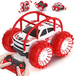 MaxTronic Chargement Direct Voiture télécommandée avec LED Réglable, Amphibie RC Radiocommandée pour Enfant 4WD 360° Rotation, 2.4Ghz Tout Terrain Crawlers Cadeau 3-12 Ans Garçon Fille