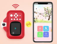 Lasten kamera, jossa on WIFI ja suora tulostus, 32GB muistikortti, 1080P video, vaaleanpunainen väri