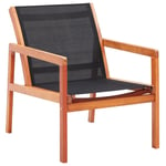 Prolenta Premium - Chaise De Jardin Noir Bois D'eucalyptus Solide Et Textilène