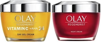 Olay Vitamin C Face Cream + Regenerist Night Cream, Amino-Peptide Complex II, Ni