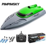 RC Speed Boat Fjärrstyrd leksak PIMPIMSKY - Uppladdningsbart batteri - 2,4GHz - 20KM-H - grön