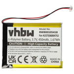 vhbw 1x Batterie remplacement pour Samsung A157336004752 pour lecteur de musique MP3 (450mAh, 3,7V, Li-polymère)