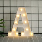 Lettres de l’alphabet à LED avec lumière blanche chaude pour décoration d’intérieur, fête, bar, mariage ou festival（A）,AAFGVC