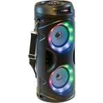 Party Light & Sound - TEEN-VIBE - Baffle sur batterie avec woofers lumineux - Bluetooth, USB, MicroSD, Jack 6,35mm, TWS - Lanière transport - Noir