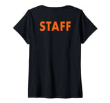 Womens STAFF of the Event Team Uniform Print on the Back V-Neck T-Shirt