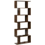 Bibliothèque Étagère Design Effet Bois Foncé avec 6 Compartiments Ouverts Meuble de Rangement pour Salon au Style Rétro et Moderne Beliani