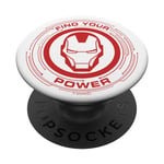 Marvel Avengers Iron Man Find Your Power Logo PopSockets PopGrip Adhésif