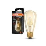 OSRAM Vintage 1906® Classic Edison Fil LED lampe, E27, or, 4W, 410LM, 2400K, couleur confort chaude, consommation très faible, durée de vie longue durée, Gold