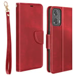 Avizar Folio case for Motorola Moto G24/G04 Smooth TextuWallet Flap, Red