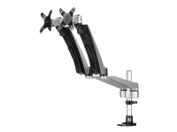 StarTech.com Desk Mount Dual Monitor Arm - Full Motion Articulating Arms - Premium Dual Monitor Stand - For up to 30 (19.8lb/9kg) VESA Mount Monitors - Tool-less Assembly - Steel & Aluminum - Monteringssats (montering på skrivbord, öppningsring) - f