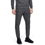 Under Armour Rival Fitted Tapered Jogger, Men's Skinny Joggers Made of Durable Fabric, Tight Tracksuit Bottoms Easy to Move in Men, Grey (Carbon Heather/Black (090)), S