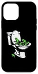 Coque pour iPhone 12 mini Cuvette de toilette grenouilles – Motif graphique vintage amusant