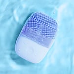 InFace Brosse de Nettoyage pour Visage Outils de Soin de Peau Silicone Etanche Electric Sonic Cleanser Beauty Massager Bleu