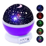 lqgpsx Rotation Stars Starry Sky LED Night Light Projector Moon Lamp Battery USB Kids Gifts Children Bedroom Lamp Projection Lamp