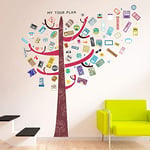 Walplus Sticker Mural Arbre coloré Crochet Bagages étiquettes Décoration Maison/Restaurant/DIY Chambre/Salon Autocollant Amovible Mur Autocollants Art Stickers//décor, Rouge, 160 x 180 cm