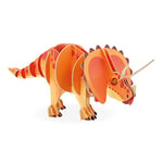 JANOD Enfant 3D Dinosaure Tricératops-Puzzle en Volume 32 Pièces-Jeu de Construction-Carton FSC-Fabriqué en France-Dès 5 Ans, J05838, Orange