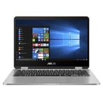 ASUS VivoBook Flip 14 TP401MA BZ013R - Conception inclinable - Intel Celeron - N4000 / 1.1 GHz - Win 10 Pro - UHD Graphics 600 - 4 Go RAM - 64 Go eMMC - 14" écran tactile 1366 x 768 (HD) - Wi-Fi 5 - gris métallisé clair